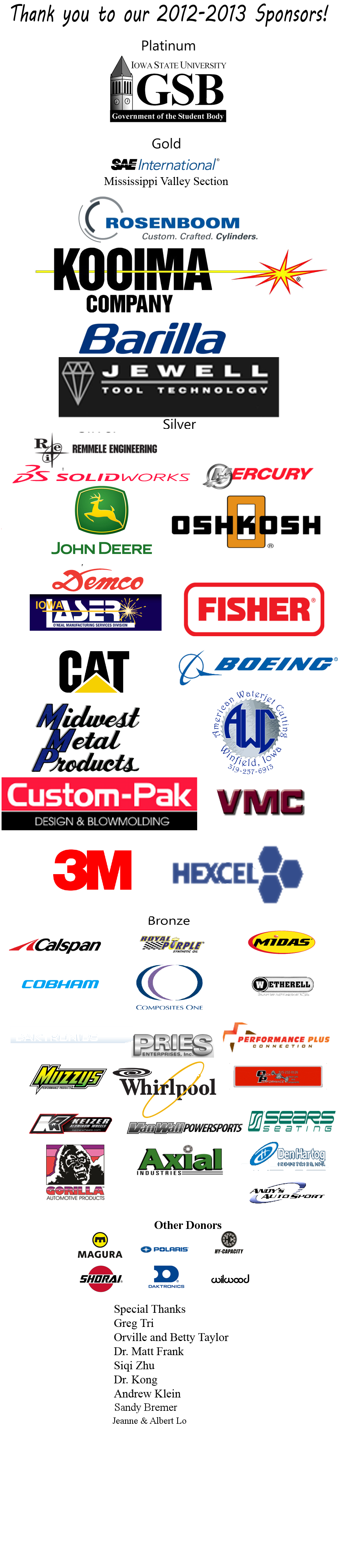2012-2013 Sponsors